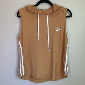 NIKE Sleeveless Hooded Mustard Stripe Athletic Top Women's Size XXL